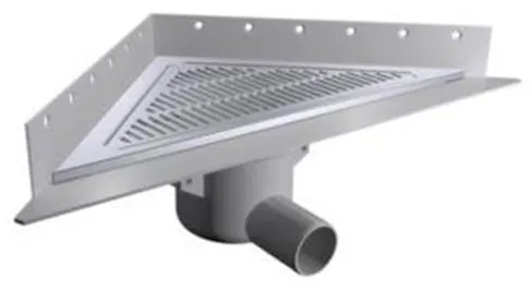 Purus Corner gulvavløpssett Ø50 mm horisontalt med