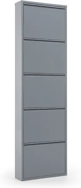 Ode, Skohylle, grå, H169x50x15 cm